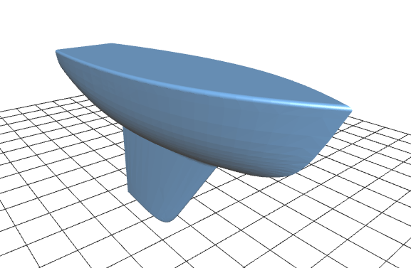 3D hull shape with large keel